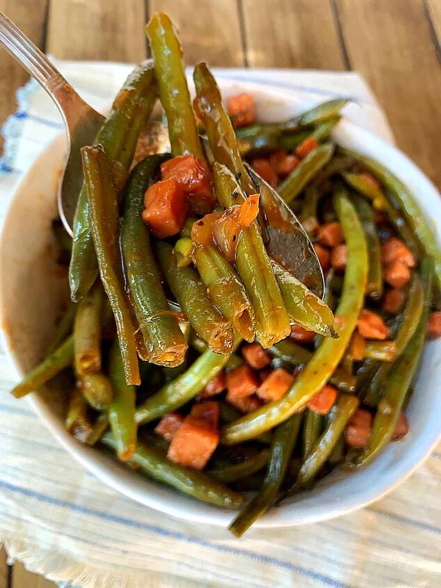 barbequed green beans with ham, Tangy green beans with ham