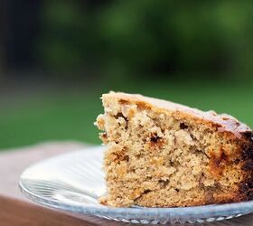 slow cooker banana bread, A slice of banana bread on a clear plate