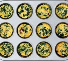 spinach bacon egg cups, baked spinach bacon egg cups in muffin tin