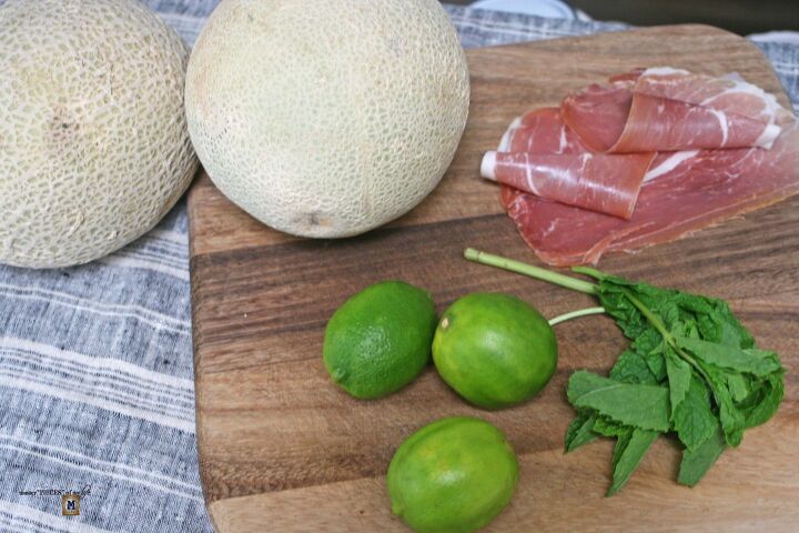 prosciutto and melon served 3 ways, melon and prosciutto