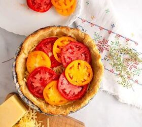 simple tomato tart, Tomatoes layered on top of the Dijon mustard
