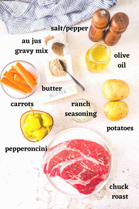 mississippi pot roast with potatoes and carrots crock pot, Ingredients needed to make Mississippi Pot Roast with Potatoes and Carrots