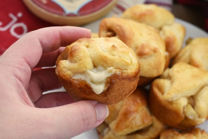 apple crescent bombs with brie, Brie and apple bombs in muffin tin 1