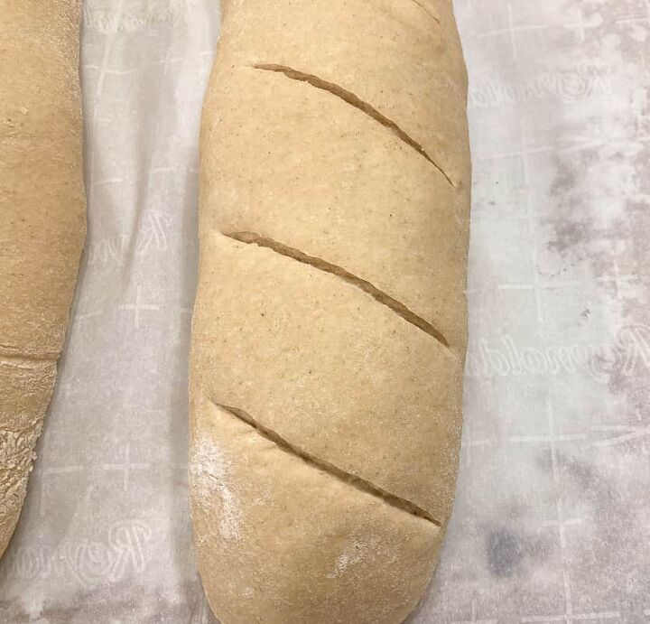 sourdough french bread with yeast whole wheat, slashed french bread