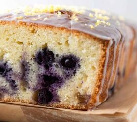 the best lemon blueberry pound cake loaf, Blueberry pound cake with lemon glaze