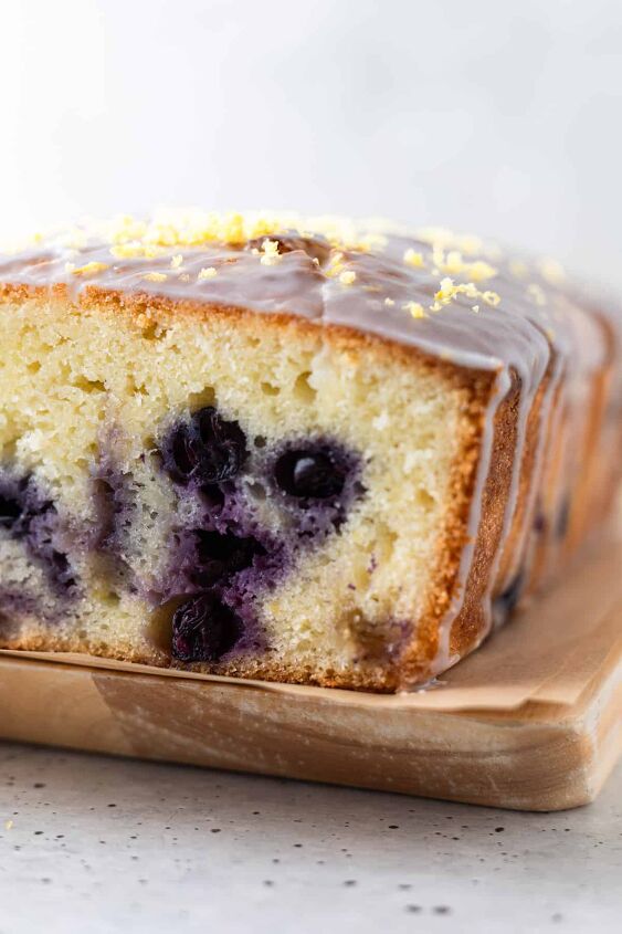 the best lemon blueberry pound cake loaf, Blueberry pound cake with lemon glaze