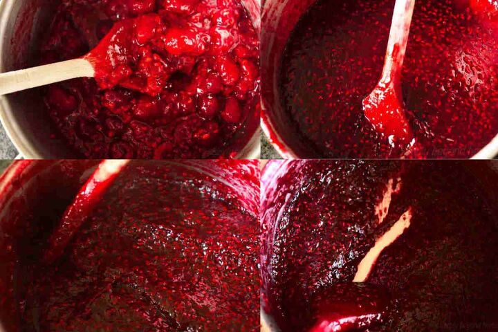 rich red raspberry preserves without pectin, simmer the mixture