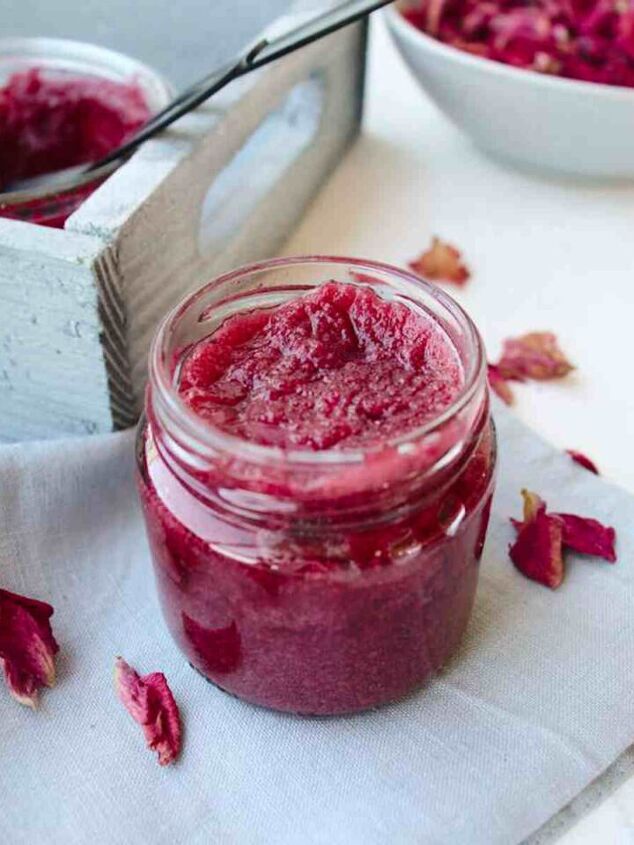 rich red raspberry preserves without pectin, rose petal jam