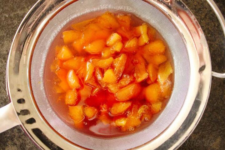 easy peach syrup recipe peach simple syrup, Simmer the mixture