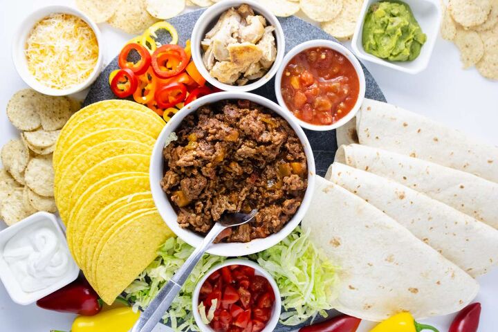take taco night to the next level with a taco charcuterie board, Taco Charcuterie Board