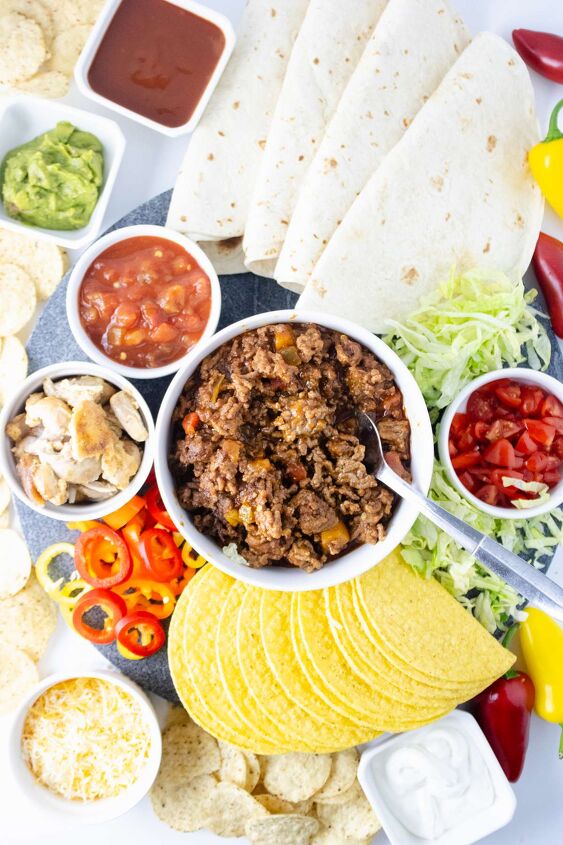 take taco night to the next level with a taco charcuterie board, Taco Charcuterie Board Instructions