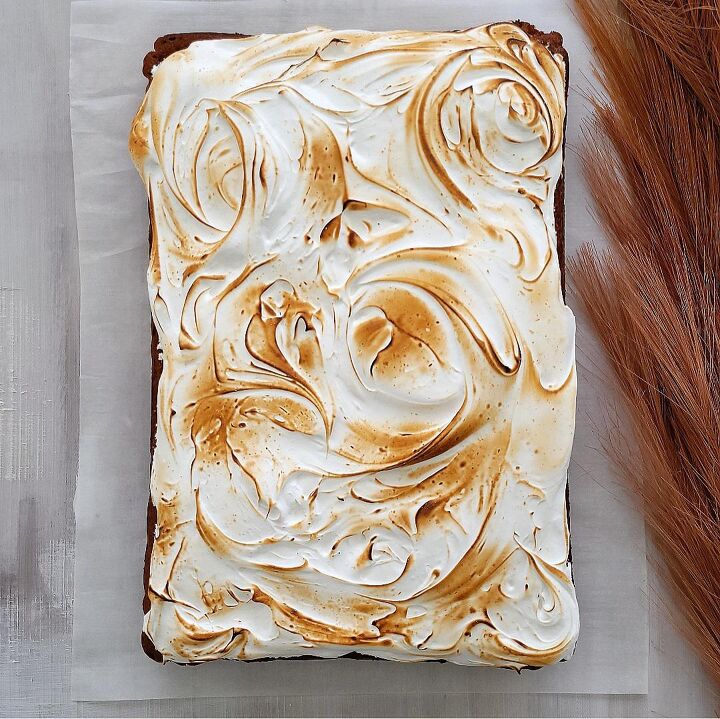 sweet potato cake with marshmallow meringue, sweet potato sheet cake with marshmallow meringue frosting