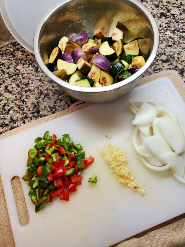 the best most simple ratatouille recipe ever, Prep the veggies 5 min