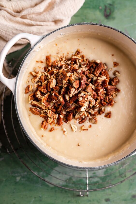 butter fudge with candied pecans, These candied pecans from Sante Nuts add the perfect crunch to this dessert
