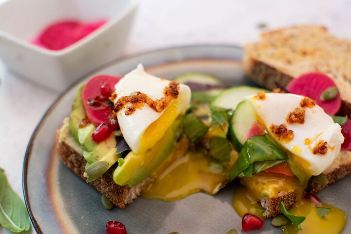 sourdough toast with poached egg and avocado perfect brunch for one