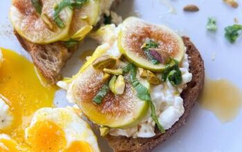 Fig, Honey & Cottage Cheese Toast With Pistachios