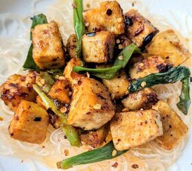 Crispy Tofu With Scallions & Chili Oil