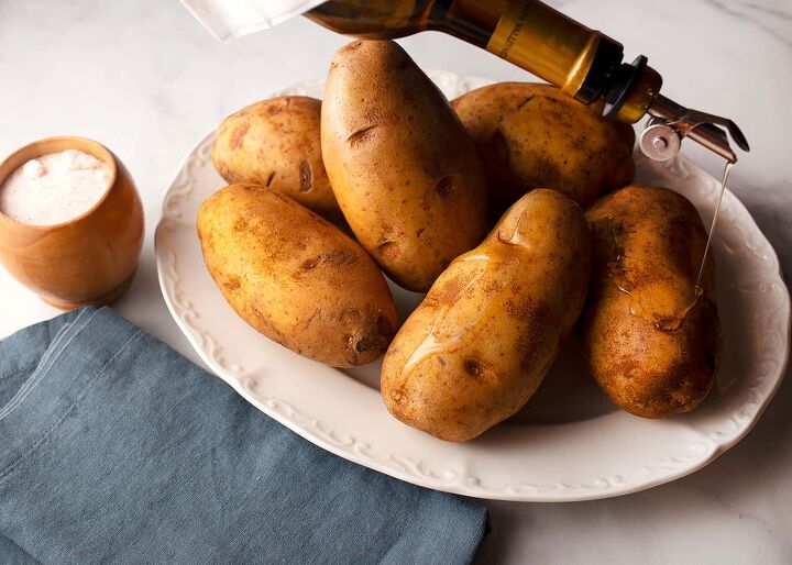 oiled salted jacket potatoes