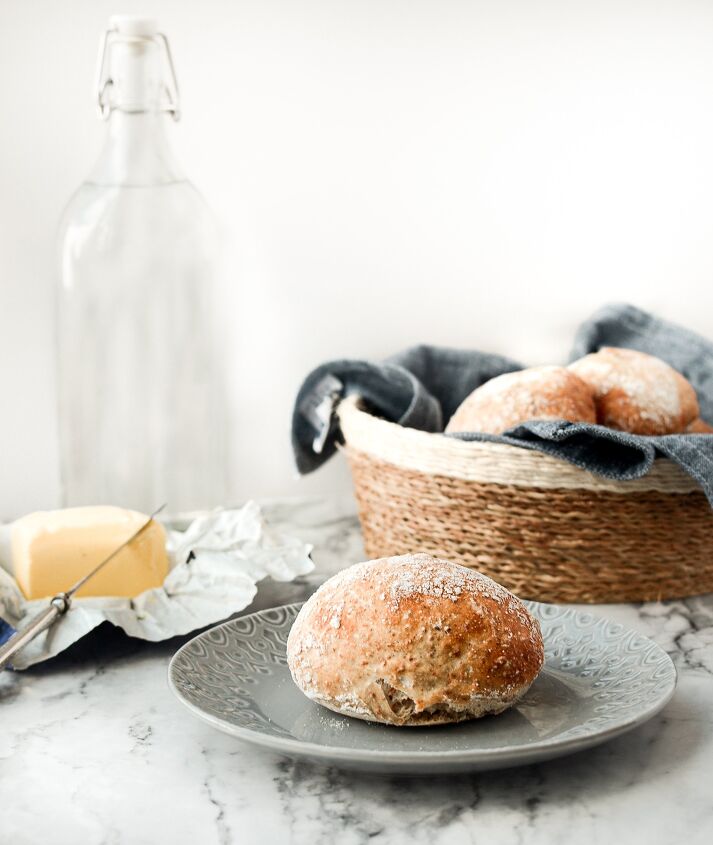white crusty bread rolls
