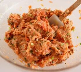 fresh salmon burgers with easy lemon dill sauce, salmon burger mixture processed