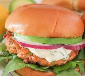 fresh salmon burgers with easy lemon dill sauce, Fresh Salmon Burger Recipe