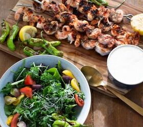 Grilled Shrimp Caesar Salad With Blistered Shishito Peppers