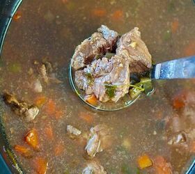 korean beef stew recipe slow cooker or oven, Ladle scooping Korean Beef Stew from a crockpot Korean Beef Stew is sweet salty tangy and oh so flavorful