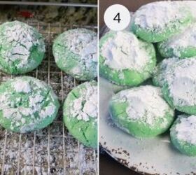 grinch sugar cookies recipe, a collage of 2 images showing how to finish the grinch cookies