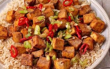 Crispy Salt and Pepper Tofu (Air Fryer or Baked)