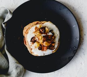 Cinnamon Pancakes With Spiced Plums