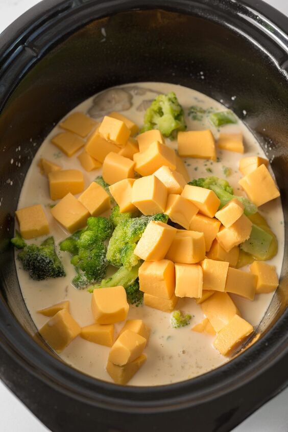 slow cooker broccoli cheese soup with velveeta, Slow Cooker Broccoli Cheese Soup with Velveeta