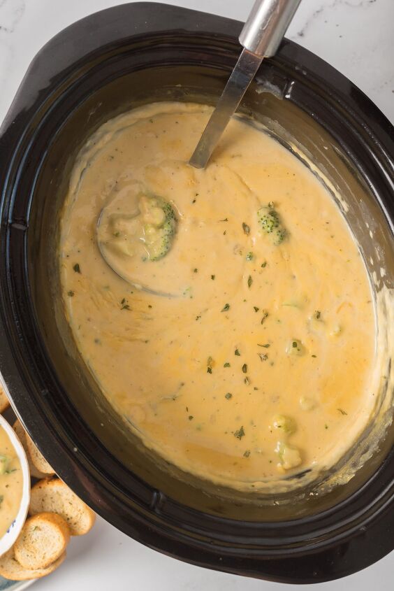 slow cooker broccoli cheese soup with velveeta, Cook on HIGH for 2 hours or LOW for 4 hours