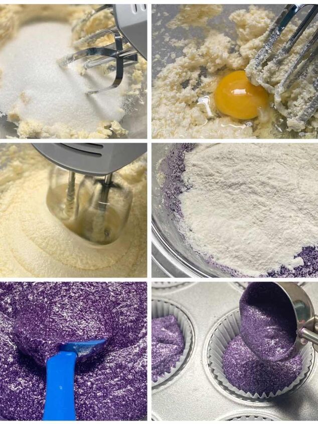 easy ube cupcakes, step by step instruction in baking ube cupcakes