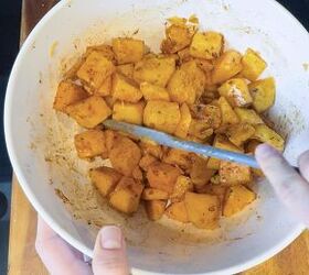 sweet savory air fried butternut squash cubes recipe