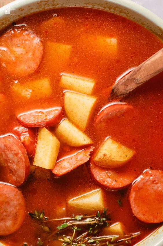 easy spanish chorizo and potato soup recipe, potato and chorizo soup