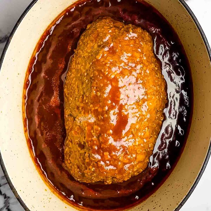 meatloaf recipe with bbq sauce and brown sugar, The meatloaf in the pot after it is done cooking