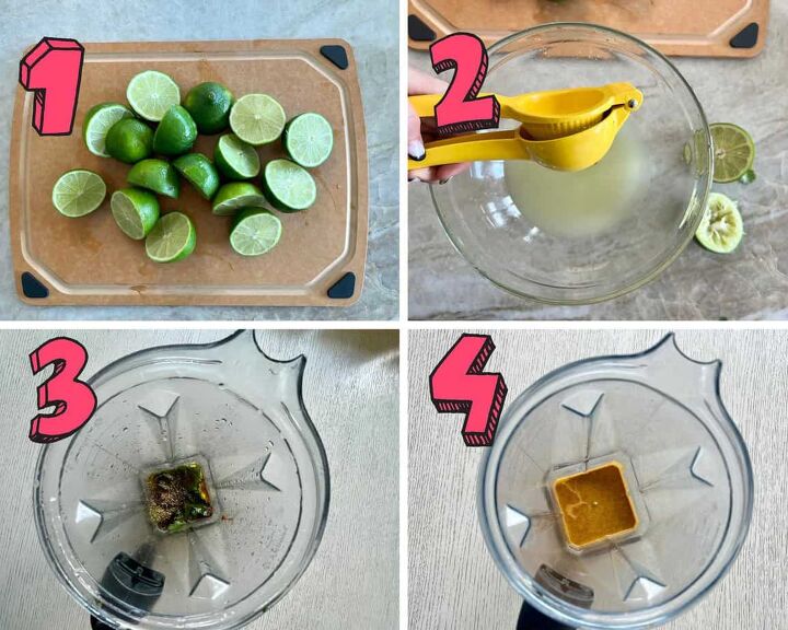 honey lime dressing recipe, process photos showing how to make honey lime dressing