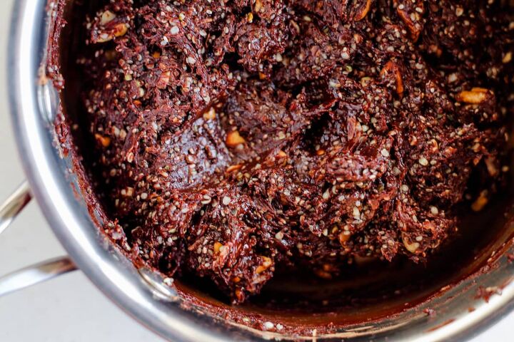 mom s health fudge, A chocolate mixture in a saucepan