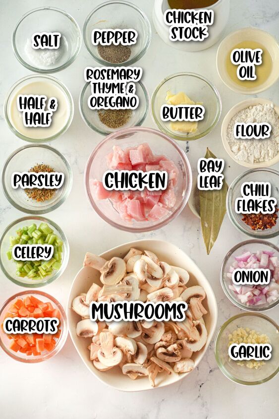 creamy chicken and mushroom soup, Chicken Mushroom Soup Ingredients
