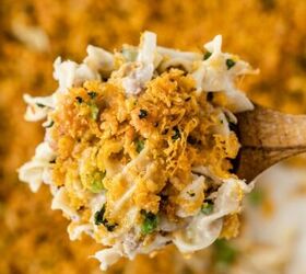 tuna casserole, Tuna casserole on a spoon