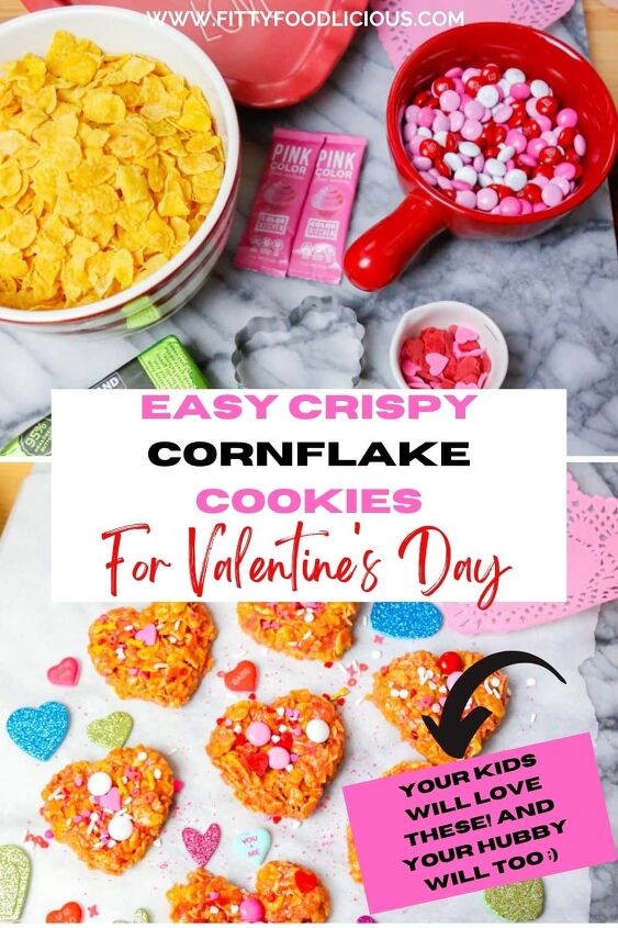 easy crispy cornflake cookies for valentine s day, Pin this Valentine s Day recipe for later
