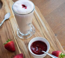 chai tea latte with strawberry cold foam