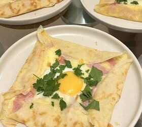 Savoury Ham and Cheese Crepe With Fried Egg