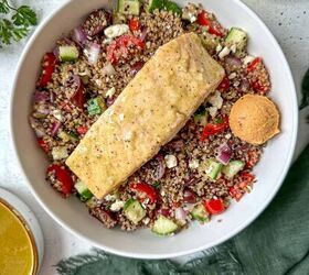 Greek Salmon Quinoa Bowl