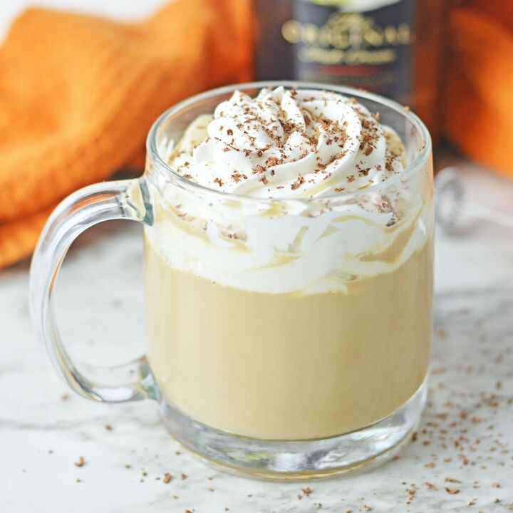 drunk bunny cocktail perfect for a grown up easter, Baileys latte in a glass mug with whipped cream