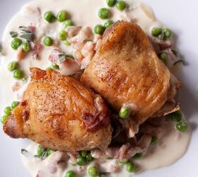 <b>Our dinner suggestion:</b> Chicken with peas, sage and bacon