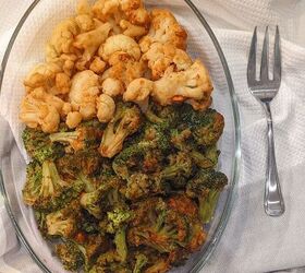 Air-Fried Peanut Cauliflower and Broccoli