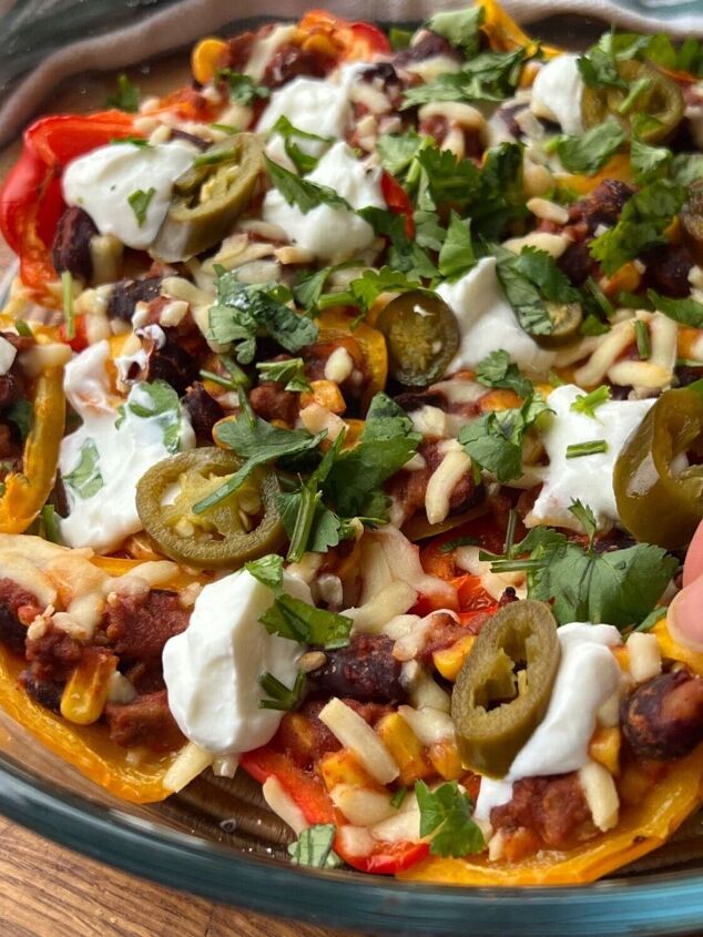 healthy loaded bell pepper nachos