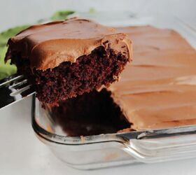 This chocolate cake recipe doesn't use eggs, but makes a cake that is so moist and delicious