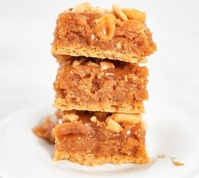 peanut butter brownie blondies, A stack of gooey peanut butter brownies